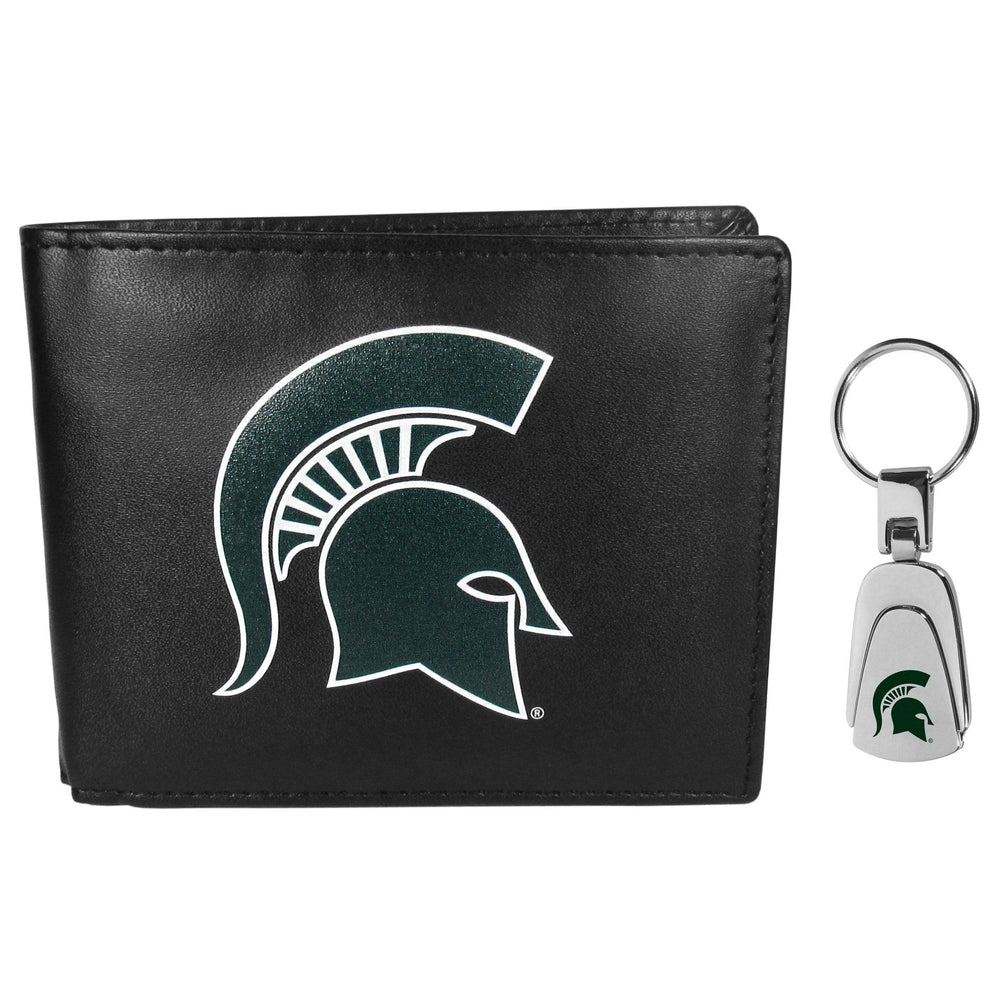 Michigan St. Spartans Bi-fold Wallet & Steel Key Chain - Siskiyou Buckle