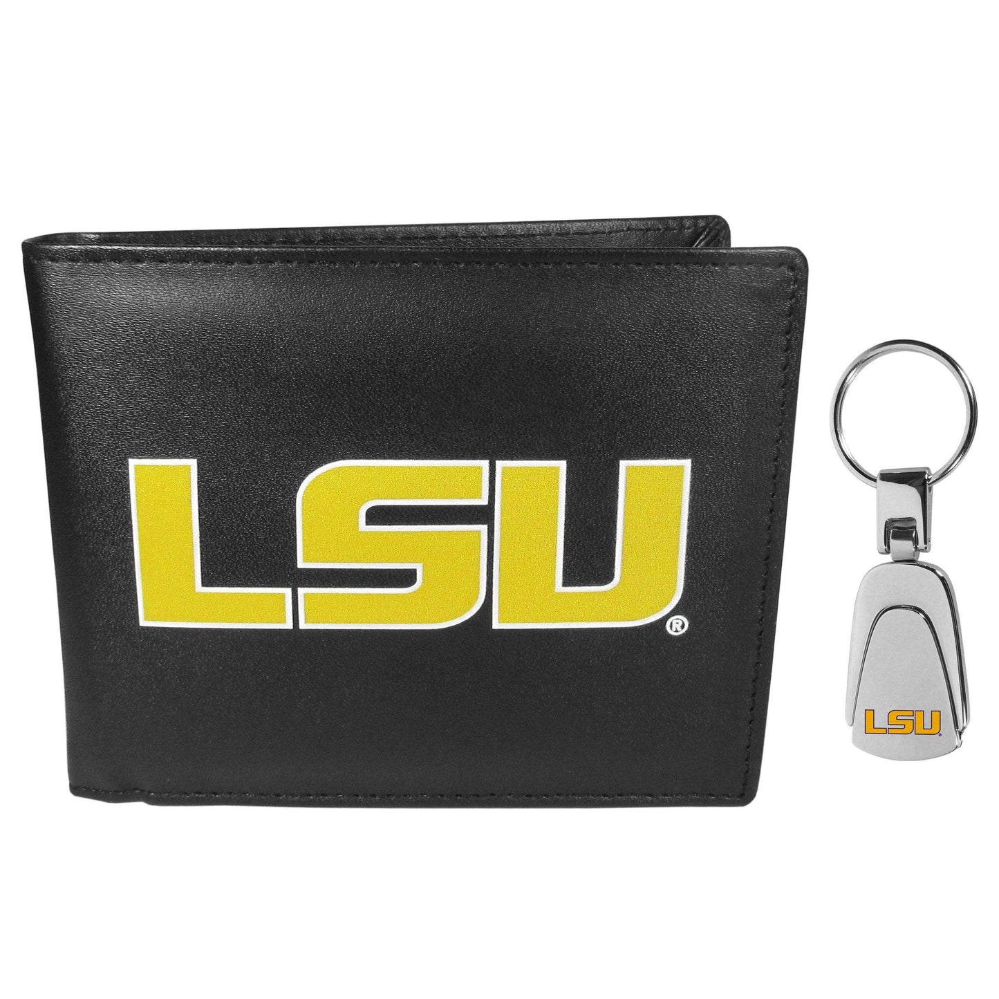 LSU Tigers Bi-fold Wallet & Steel Key Chain - Siskiyou Buckle - Flyclothing LLC