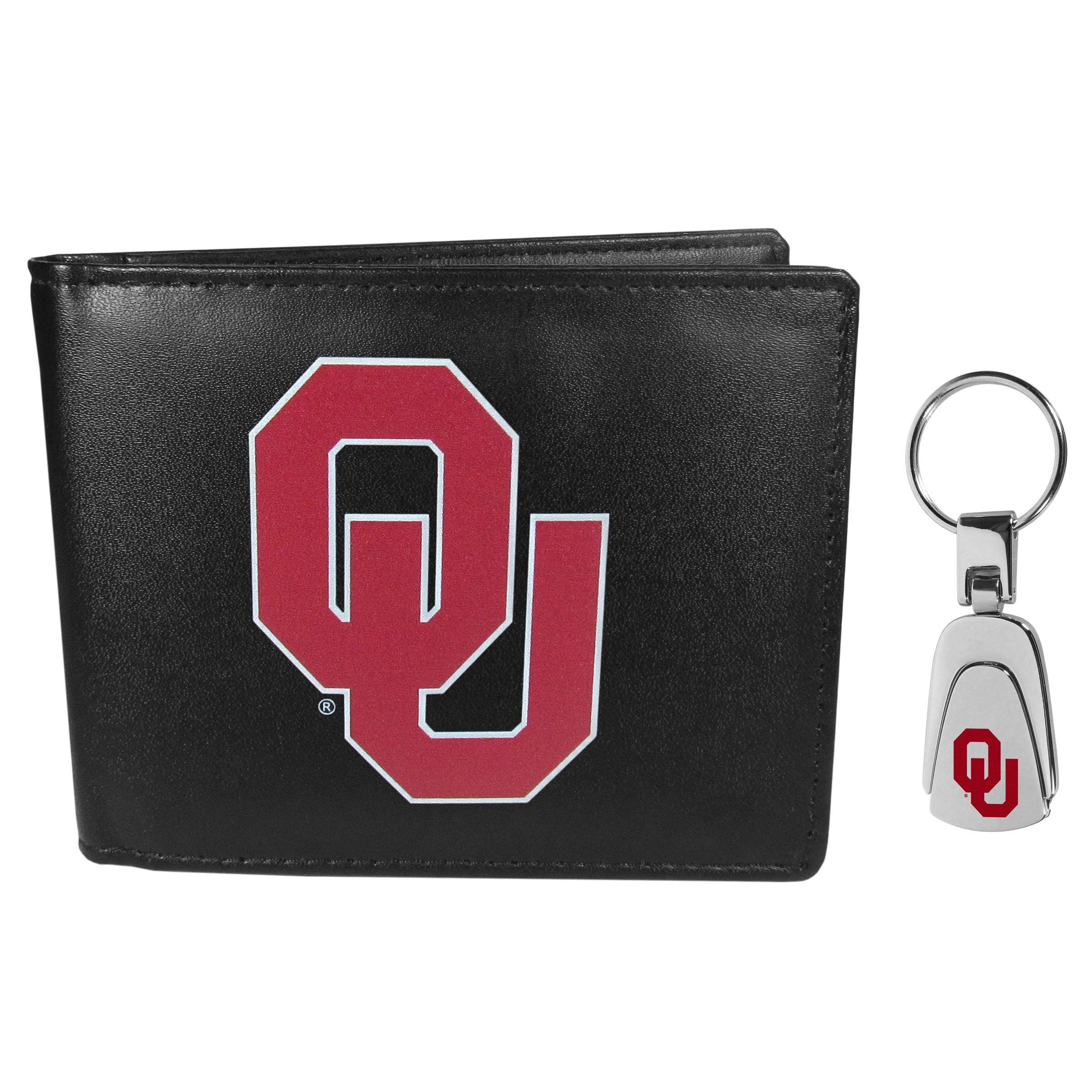 Oklahoma Sooners Bi-fold Wallet & Steel Key Chain - Flyclothing LLC