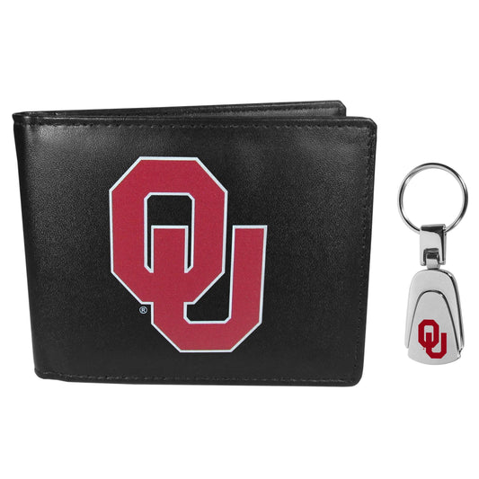 Oklahoma Sooners Bi-fold Wallet & Steel Key Chain - Siskiyou Buckle