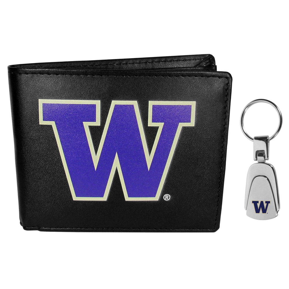 Washington Huskies Bi-fold Wallet & Steel Key Chain - Siskiyou Buckle