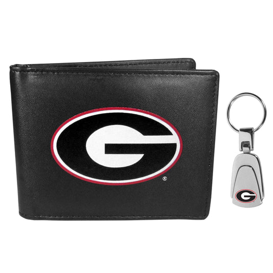 Georgia Bulldogs Bi-fold Wallet & Steel Key Chain - Siskiyou Buckle - Flyclothing LLC