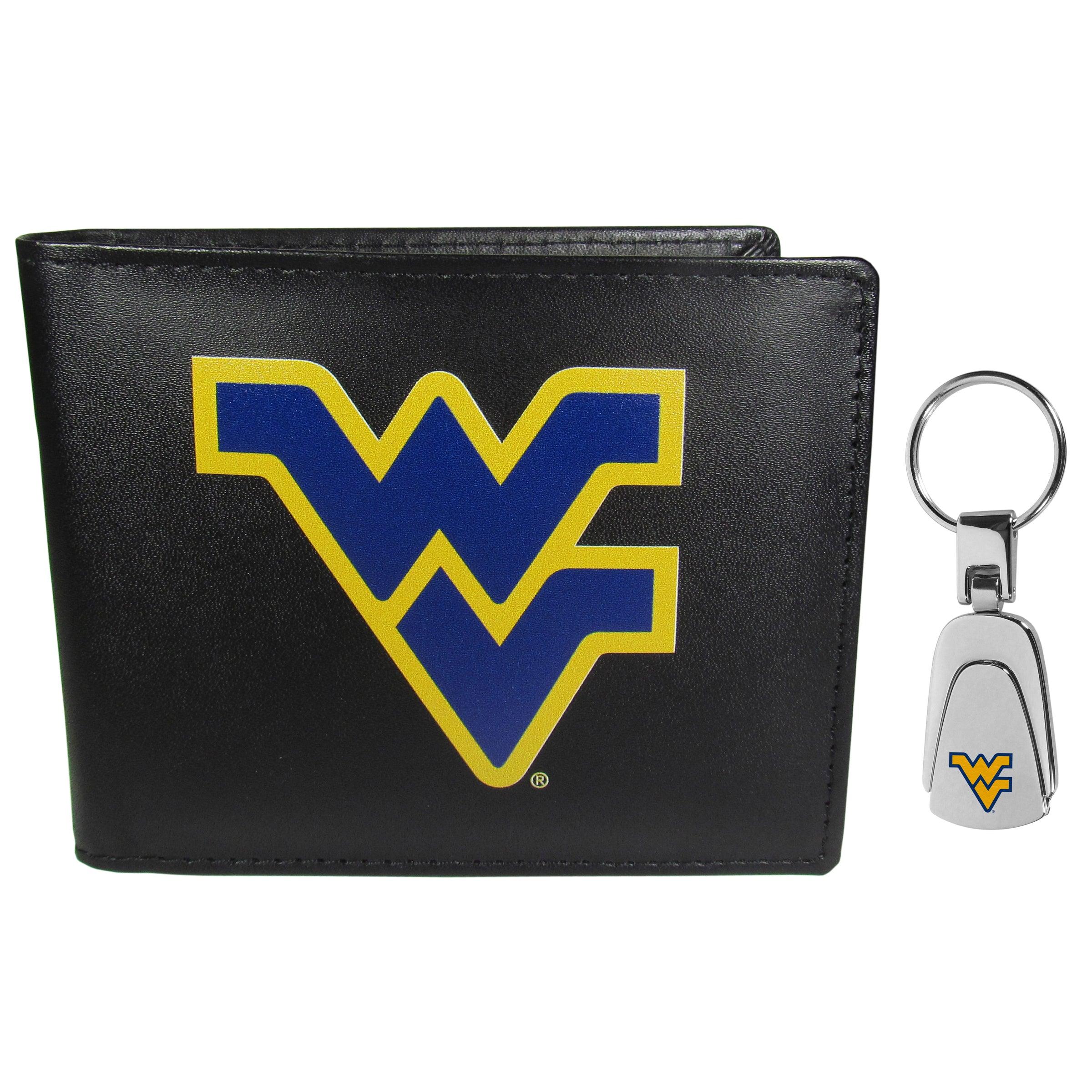 W. Virginia Mountaineers Bi-fold Wallet & Steel Key Chain - Flyclothing LLC
