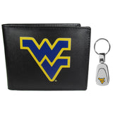 W. Virginia Mountaineers Bi-fold Wallet & Steel Key Chain - Siskiyou Buckle
