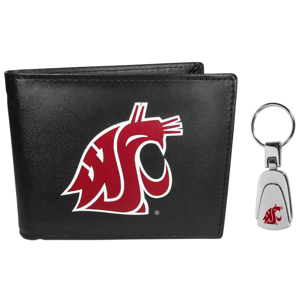 Washington St. Cougars Bi-fold Wallet & Steel Key Chain - Siskiyou Buckle
