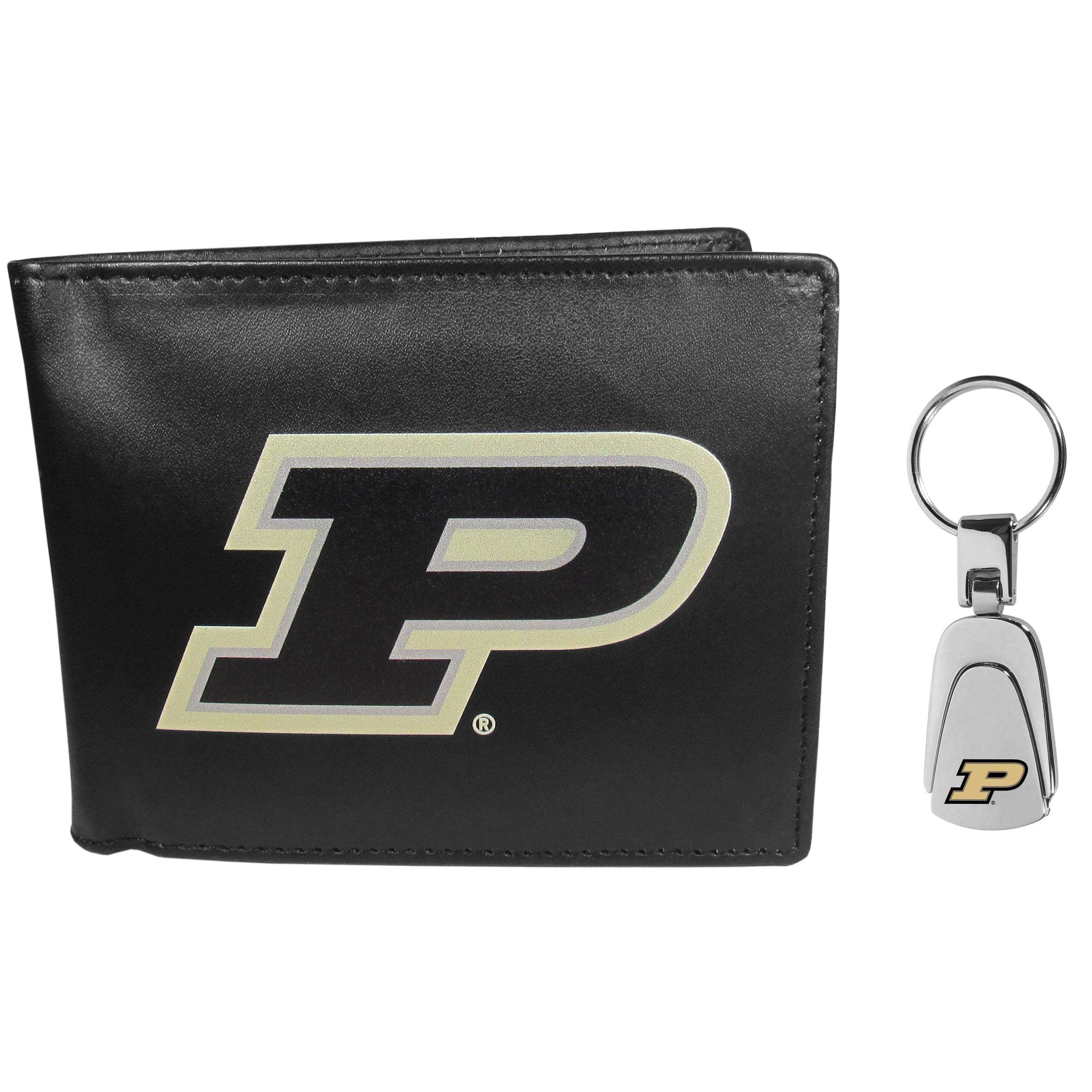 Purdue Boilermakers Bi-fold Wallet & Steel Key Chain - Flyclothing LLC