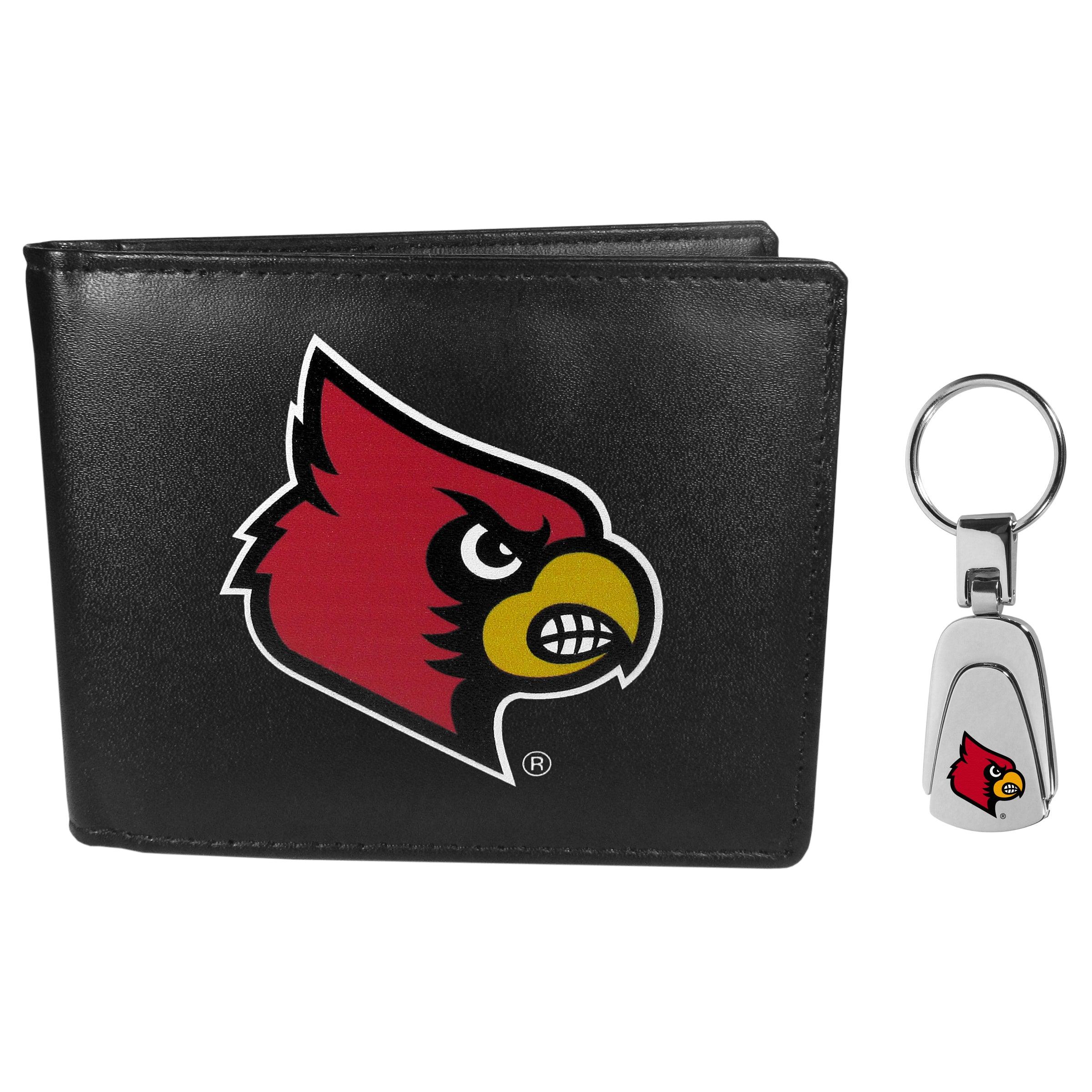 Louisville Cardinals Bi-fold Wallet & Steel Key Chain