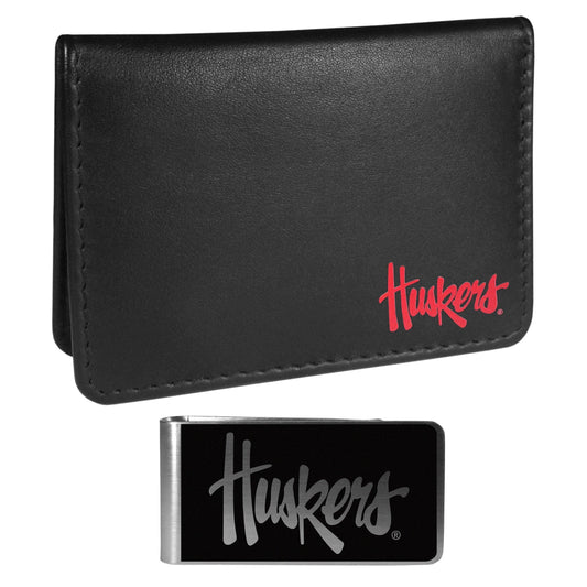 Nebraska Cornhuskers Weekend Bi-fold Wallet & Black Money Clip - Siskiyou Buckle