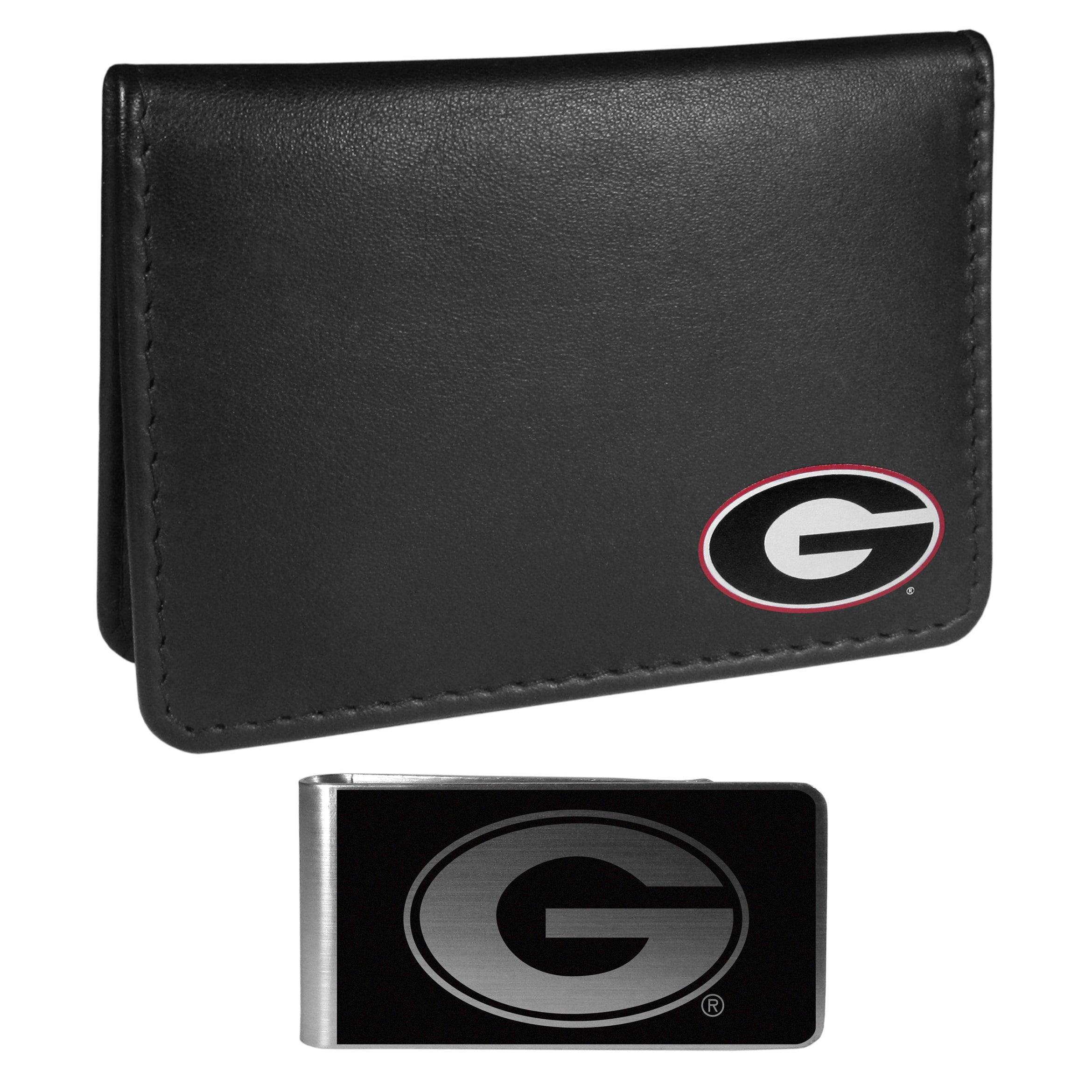 Georgia Bulldogs Weekend Bi-fold Wallet & Black Money Clip - Siskiyou Buckle