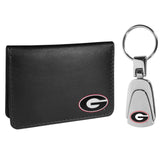Georgia Bulldogs Weekend Bi-fold Wallet & Steel Key Chain - Siskiyou Buckle