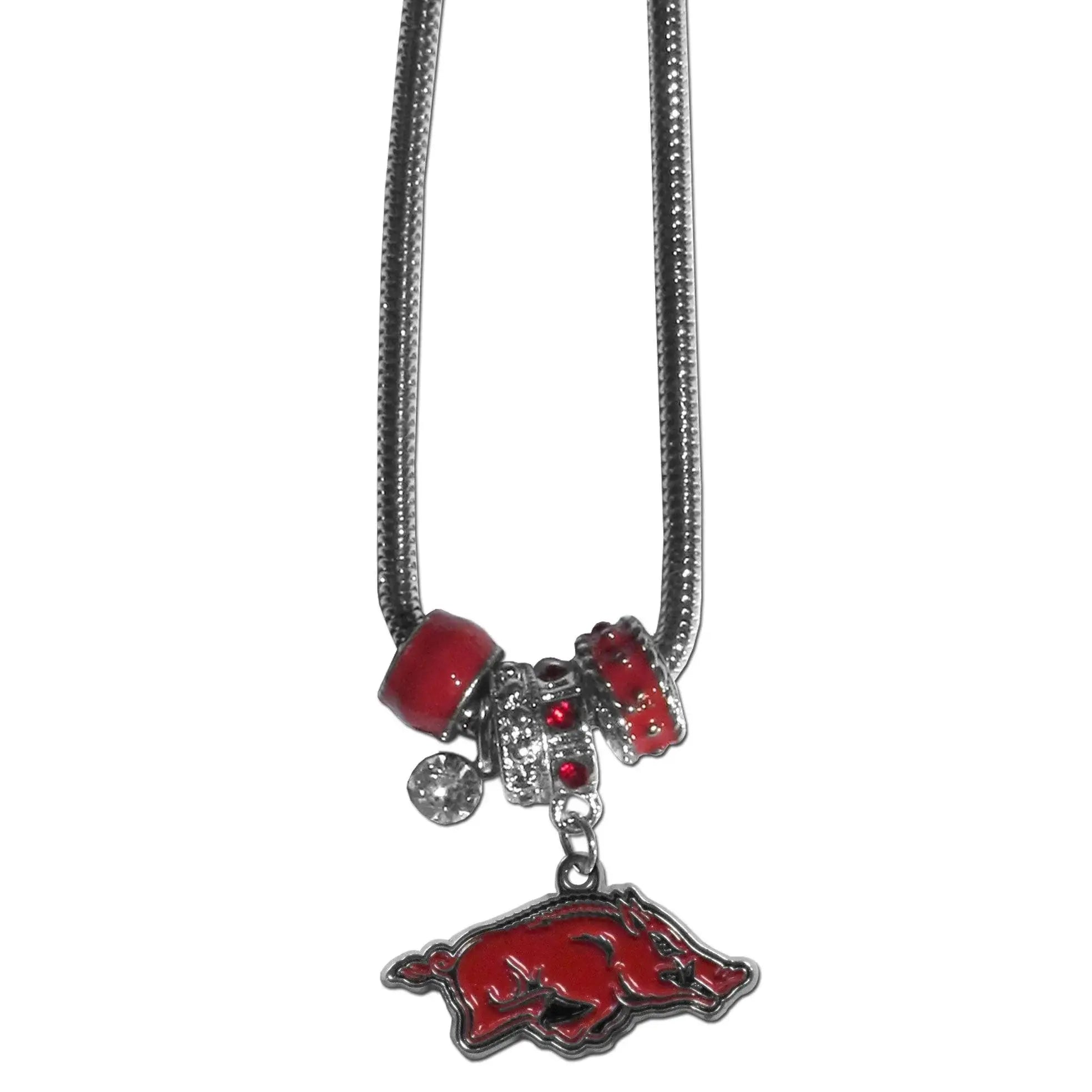 Arkansas Razorbacks Euro Bead Necklace - Siskiyou Buckle - Flyclothing LLC