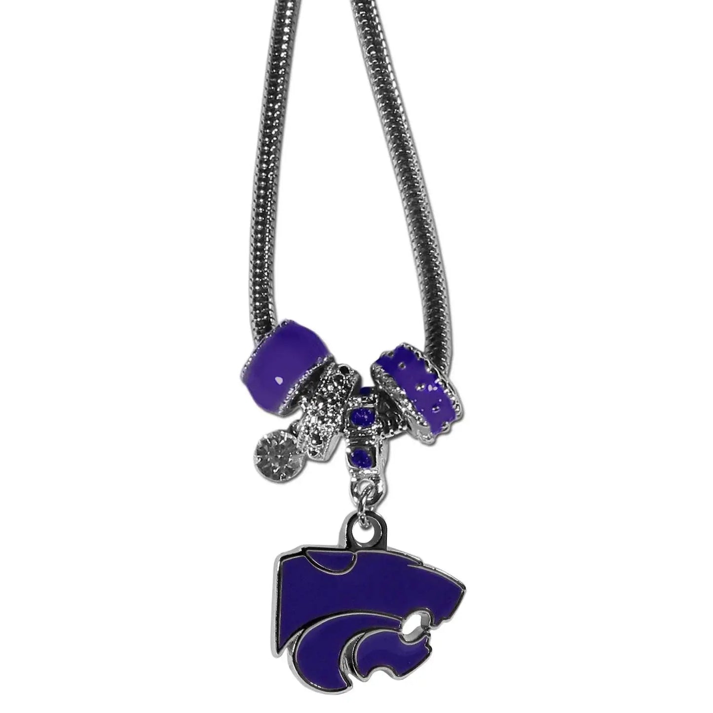 Kansas St. Wildcats Euro Bead Necklace - Siskiyou Buckle - Flyclothing LLC