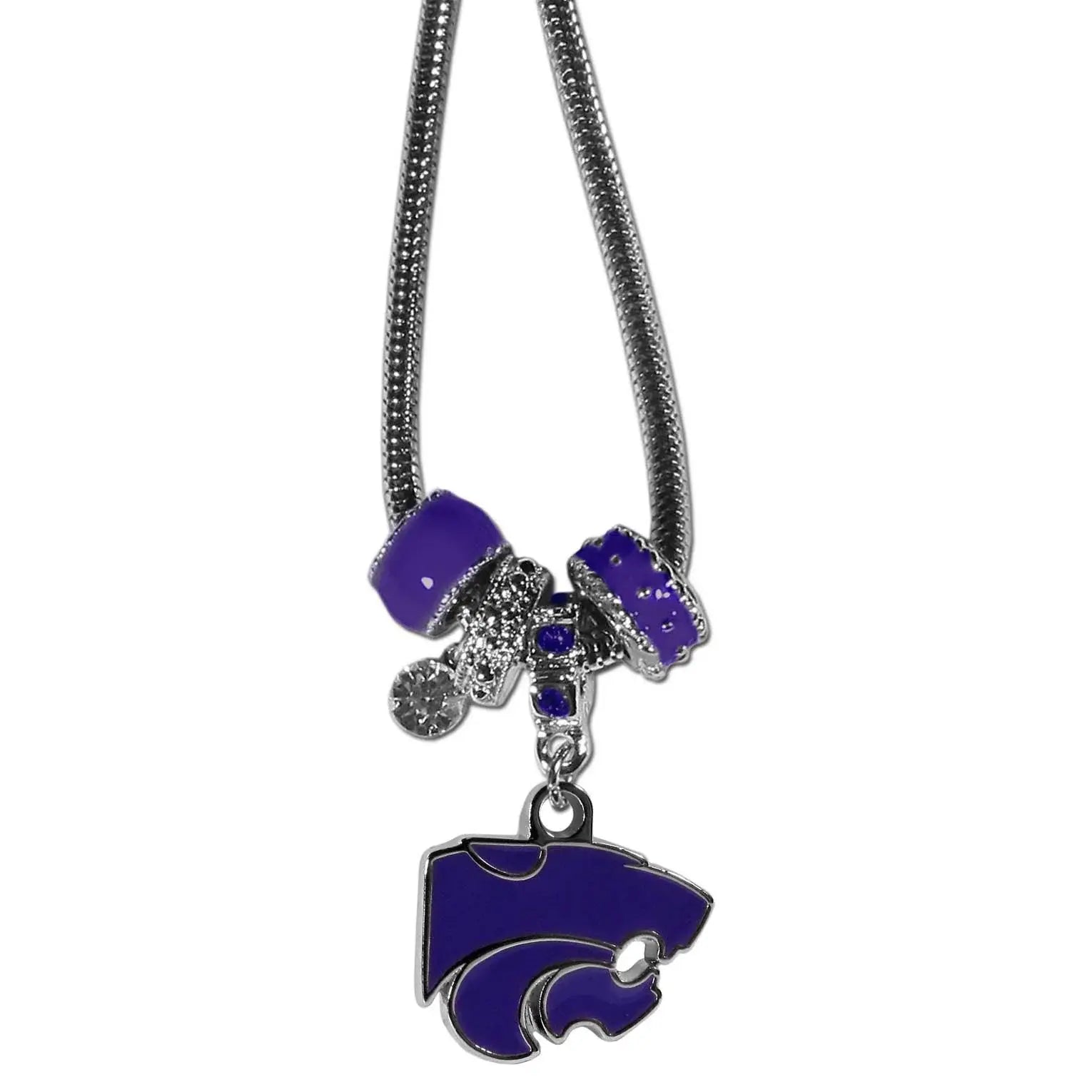 Kansas St. Wildcats Euro Bead Necklace - Siskiyou Buckle - Flyclothing LLC
