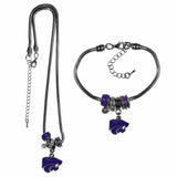 Kansas St. Wildcats Euro Bead Necklace and Bracelet Set - Siskiyou Buckle - Flyclothing LLC