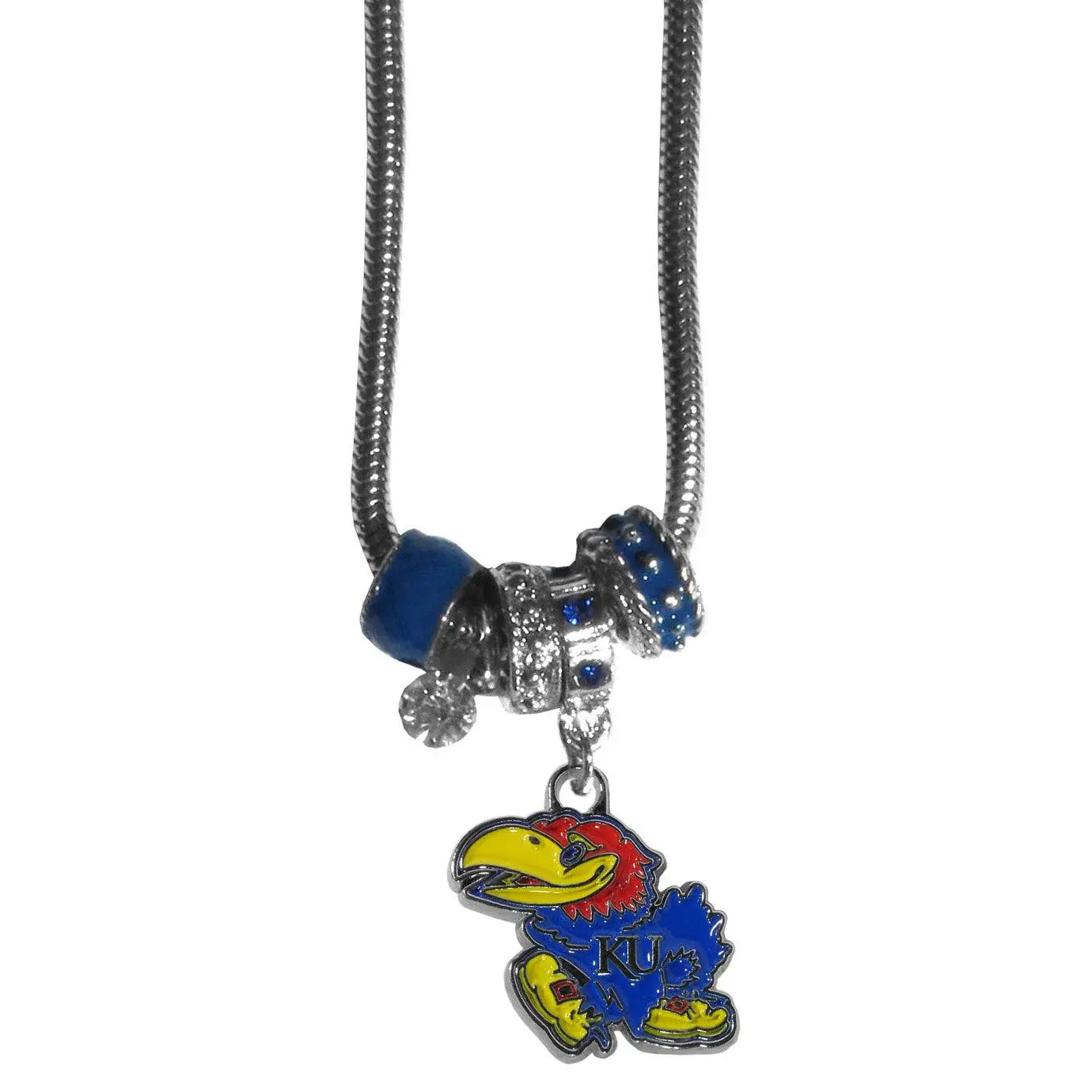 Kansas Jayhawks Euro Bead Necklace - Siskiyou Buckle - Flyclothing LLC