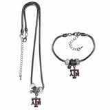 Texas A & M Aggies Euro Bead Necklace and Bracelet Set - Siskiyou Buckle