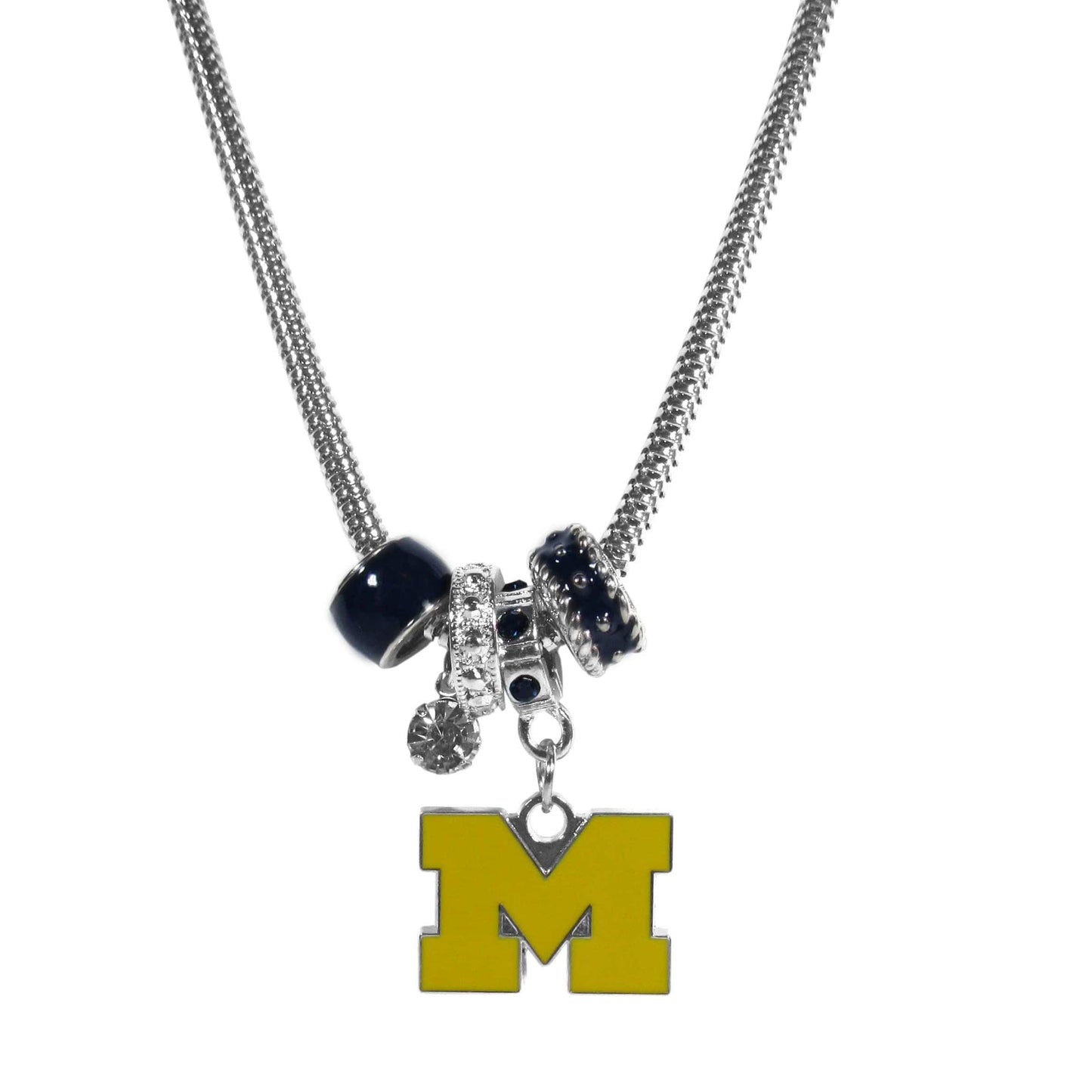 Michigan Wolverines Euro Bead Necklace - Siskiyou Buckle - Flyclothing LLC