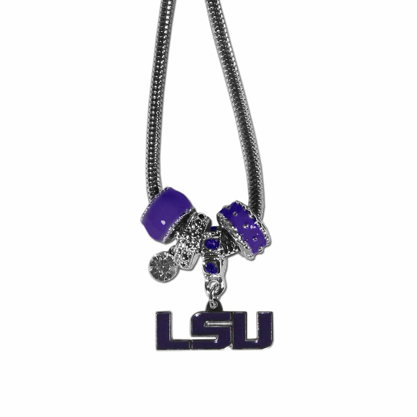 LSU Tigers Euro Bead Necklace - Siskiyou Buckle - Flyclothing LLC