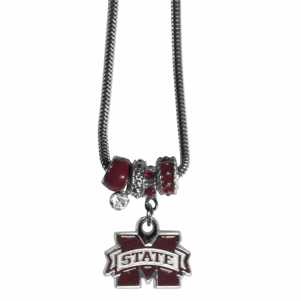 Mississippi St. Bulldogs Euro Bead Necklace - Siskiyou Buckle