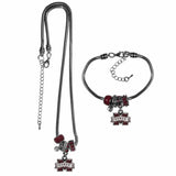 Mississippi St. Bulldogs Euro Bead Necklace and Bracelet Set - Siskiyou Buckle