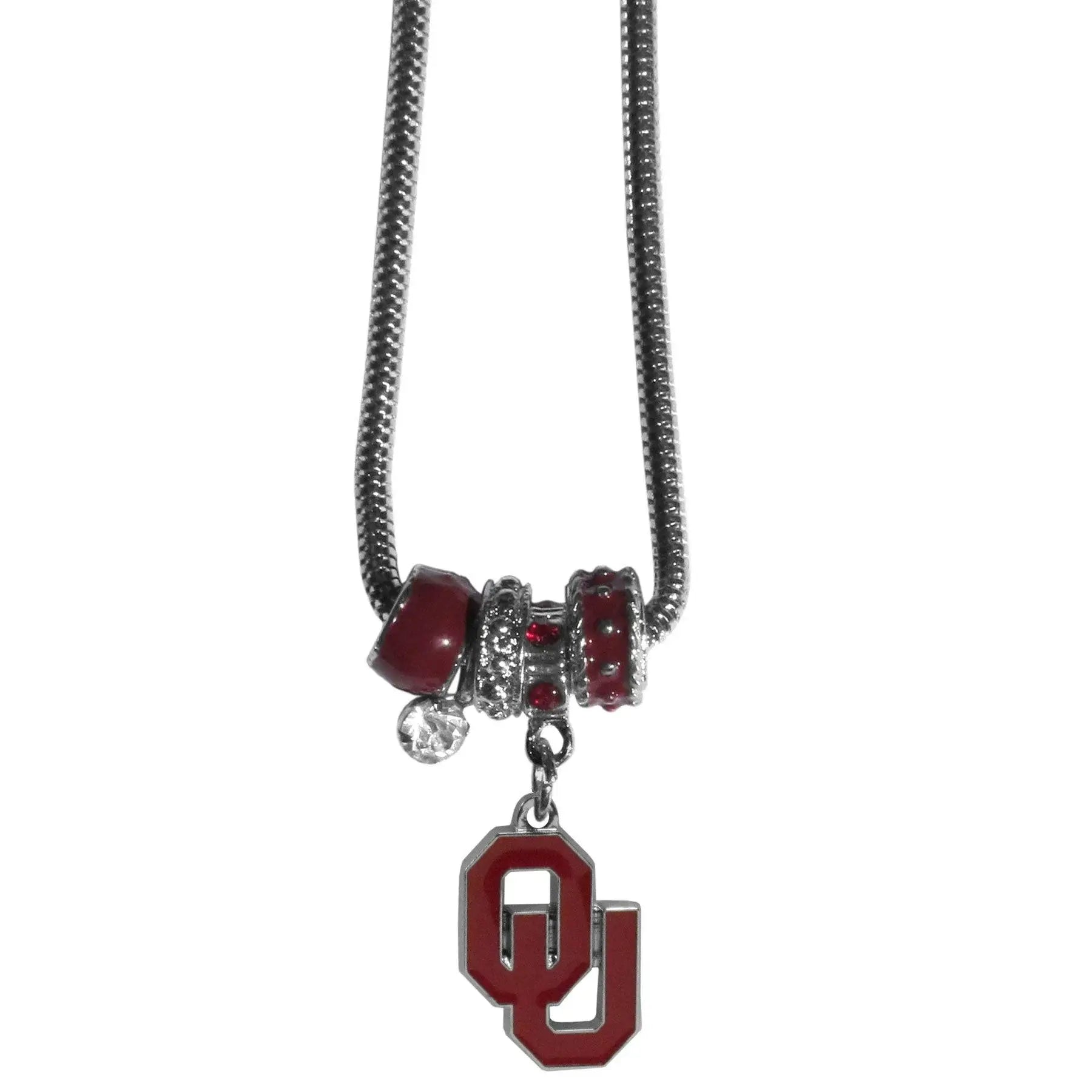 Oklahoma Sooners Euro Bead Necklace - Siskiyou Buckle - Flyclothing LLC