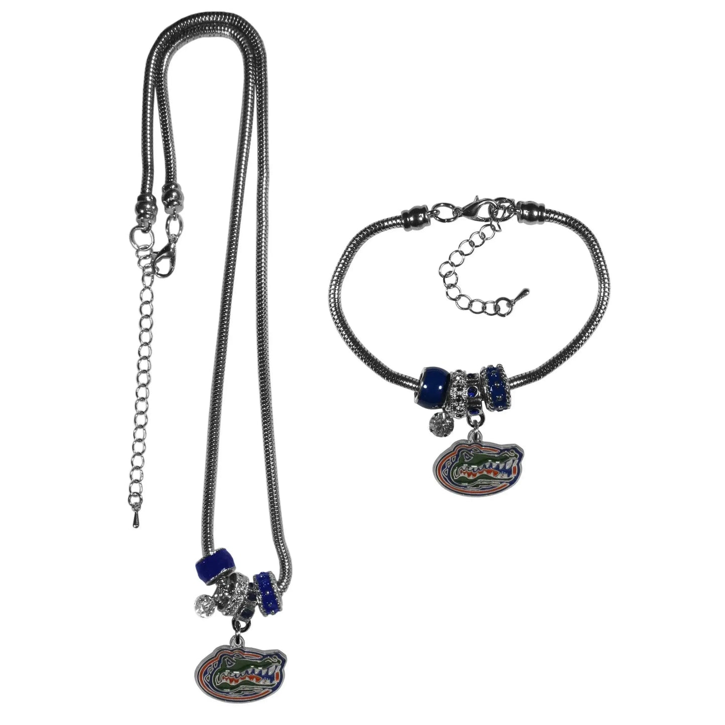 Florida Gators Euro Bead Necklace and Bracelet Set - Siskiyou Buckle - Flyclothing LLC