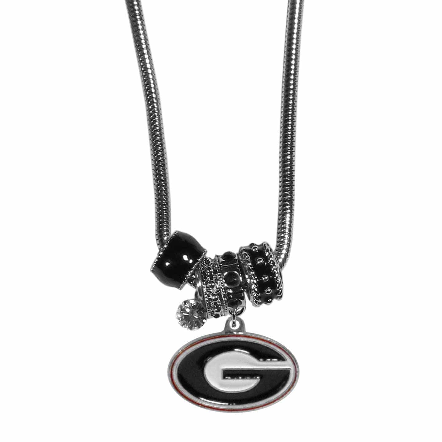 Georgia Bulldogs Euro Bead Necklace - Siskiyou Buckle - Flyclothing LLC