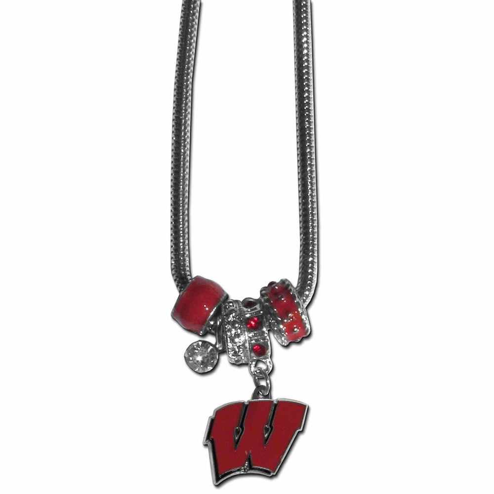 Wisconsin Badgers Euro Bead Necklace - Siskiyou Buckle - Flyclothing LLC