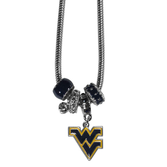 W. Virginia Mountaineers Euro Bead Necklace - Flyclothing LLC