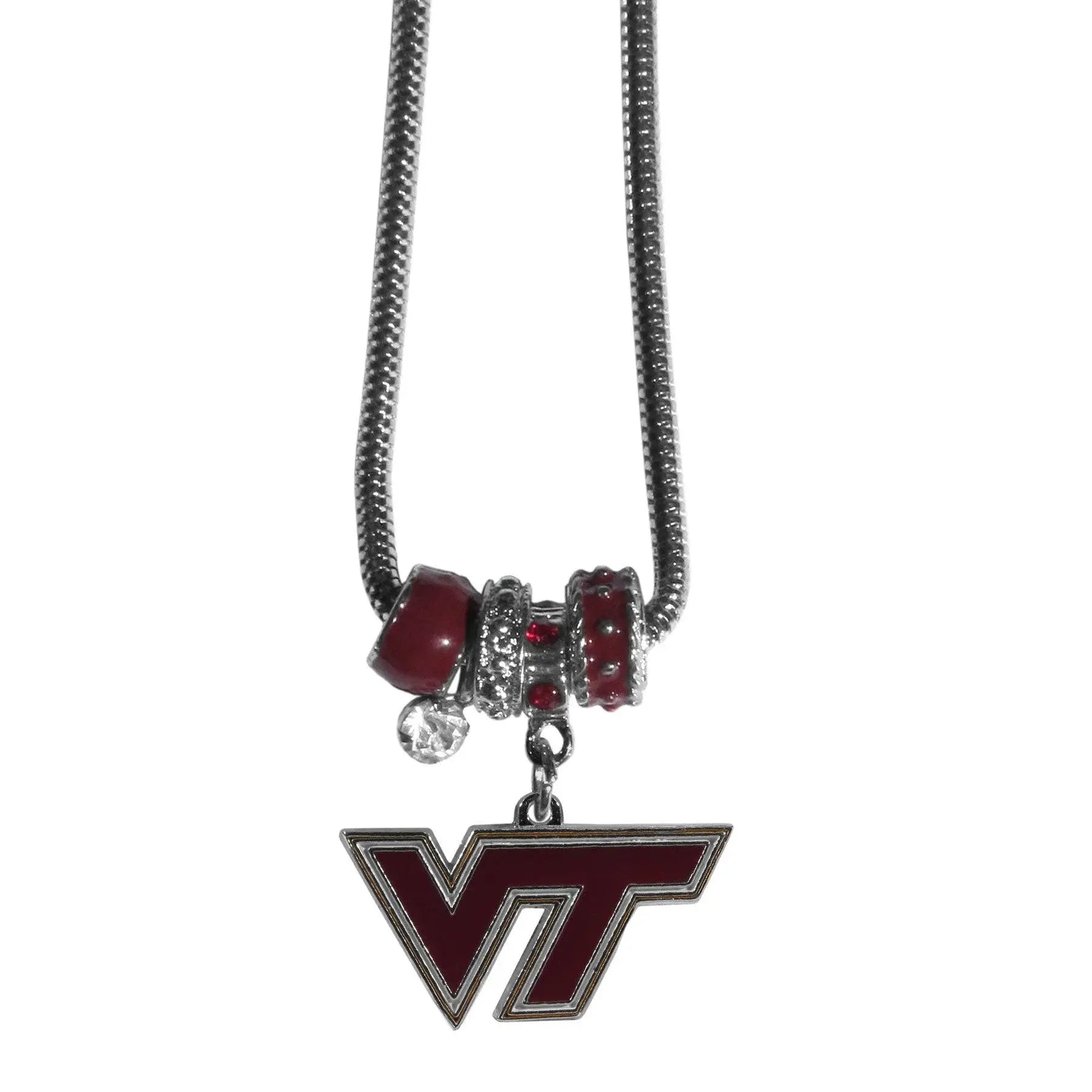 Virginia Tech Hokies Euro Bead Necklace - Siskiyou Buckle - Flyclothing LLC