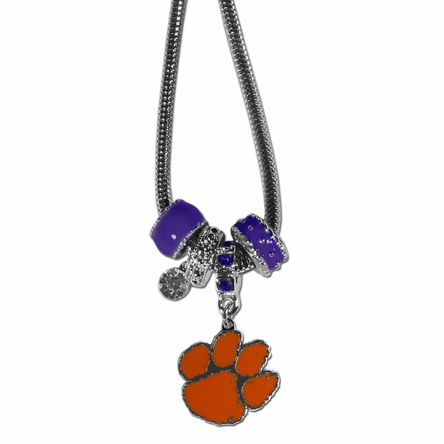 Clemson Tigers Euro Bead Necklace - Siskiyou Buckle - Flyclothing LLC
