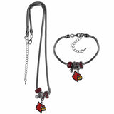 Louisville Cardinals Euro Bead Necklace and Bracelet Set - Siskiyou Buckle - Flyclothing LLC