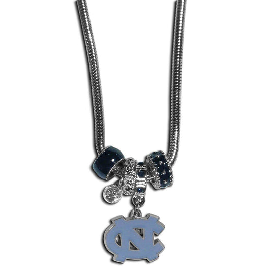 N. Carolina Tar Heels Euro Bead Necklace - Siskiyou Buckle - Flyclothing LLC