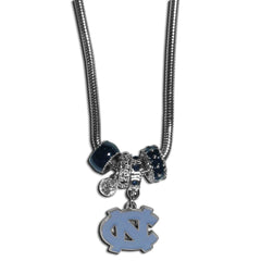 N. Carolina Tar Heels Euro Bead Necklace - Flyclothing LLC