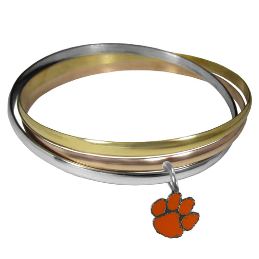 Clemson Tigers Tri-color Bangle Bracelet - Flyclothing LLC