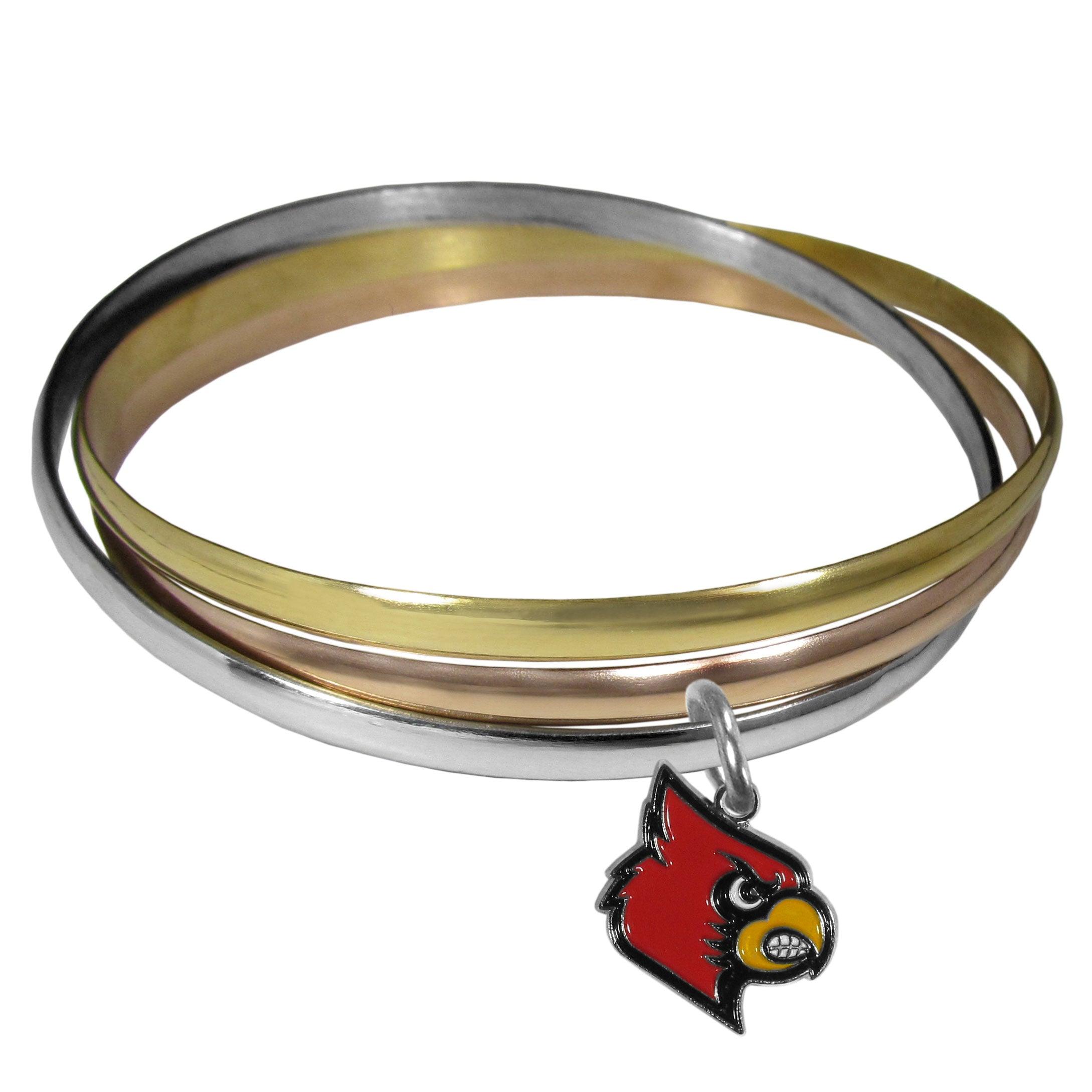 Louisville Cardinals Tri-color Bangle Bracelet - Flyclothing LLC
