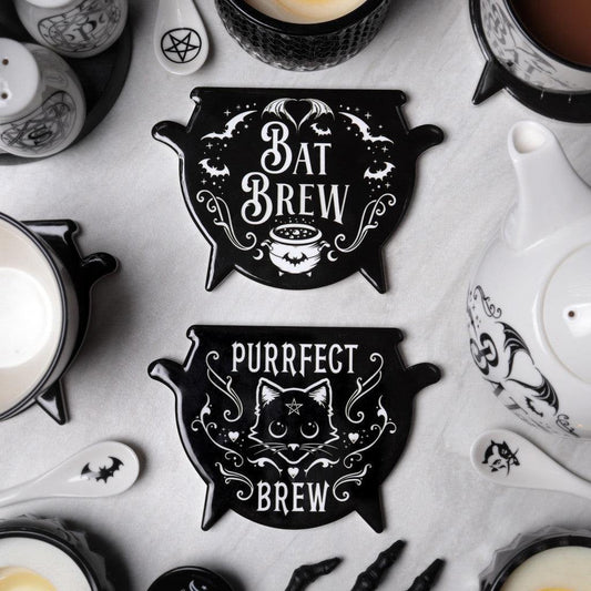 The Vault Purrfect Brew Coaster - Alchemy Gothic