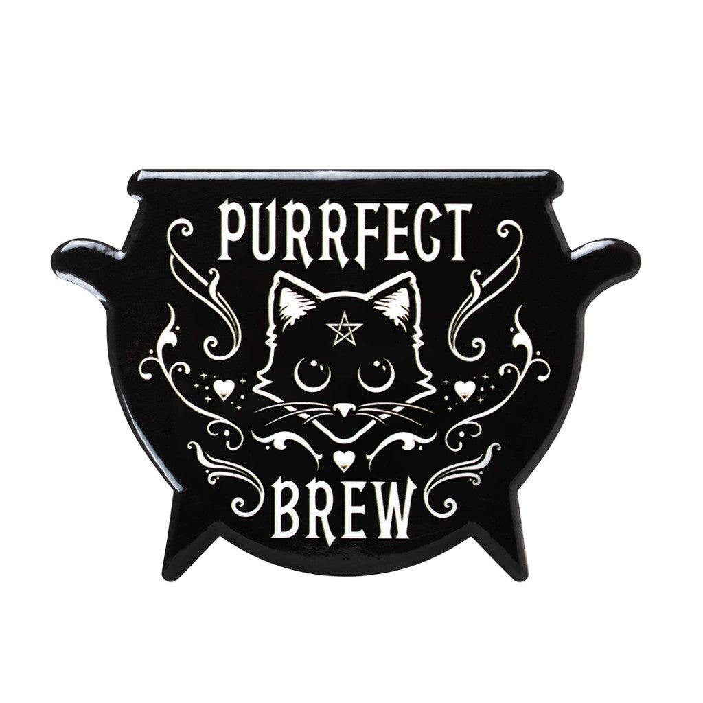 The Vault Purrfect Brew Coaster - Alchemy Gothic