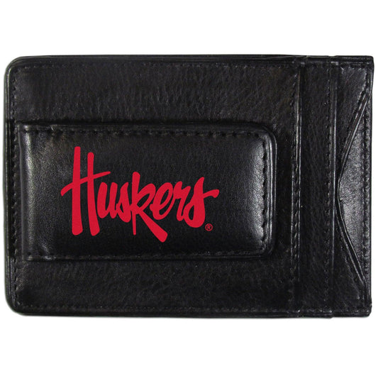 Nebraska Cornhuskers Logo Leather Cash and Cardholder - Flyclothing LLC