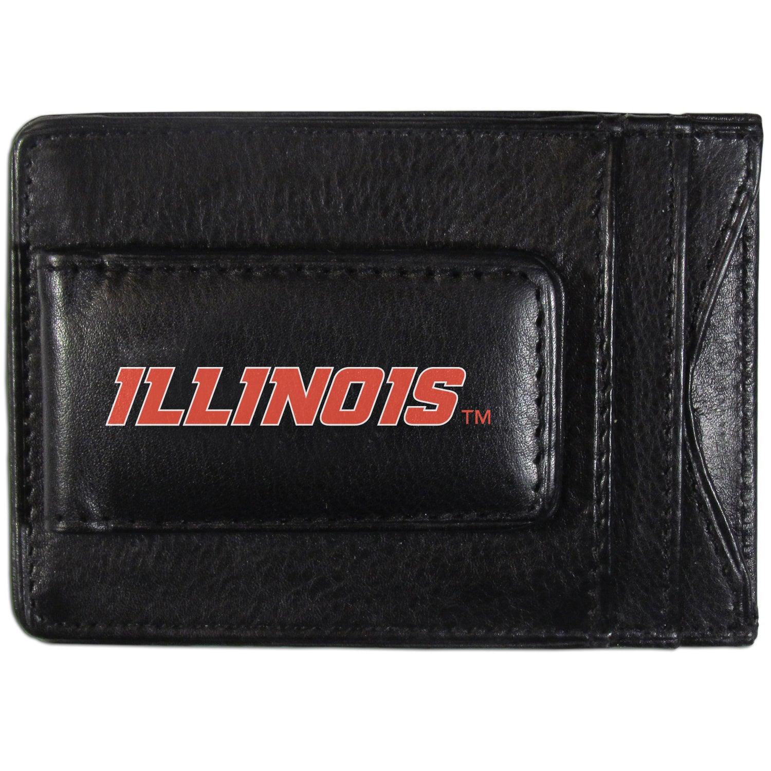 Illinois Fighting Illini Logo Leather Cash and Cardholder - Flyclothing LLC