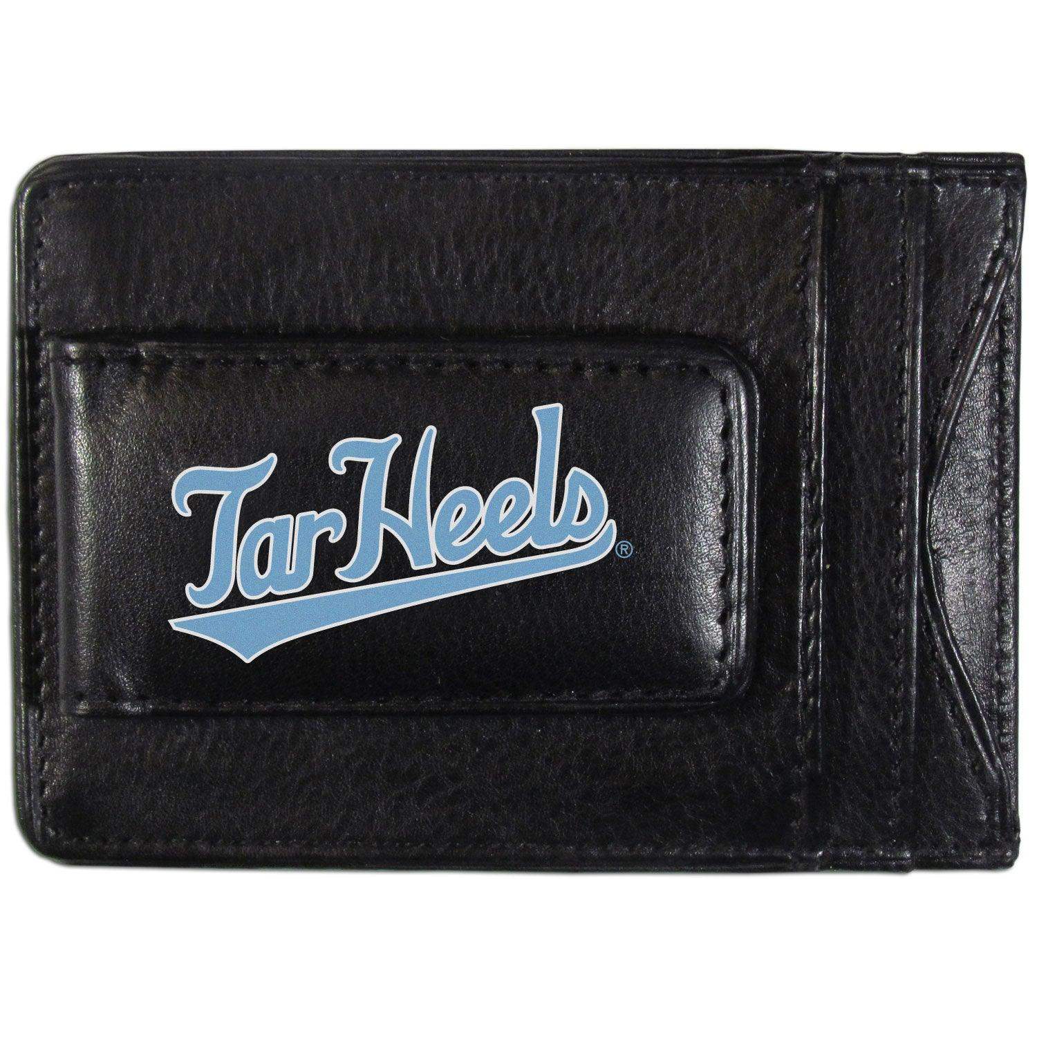 N. Carolina Tar Heels Logo Leather Cash and Cardholder - Siskiyou Buckle - Flyclothing LLC