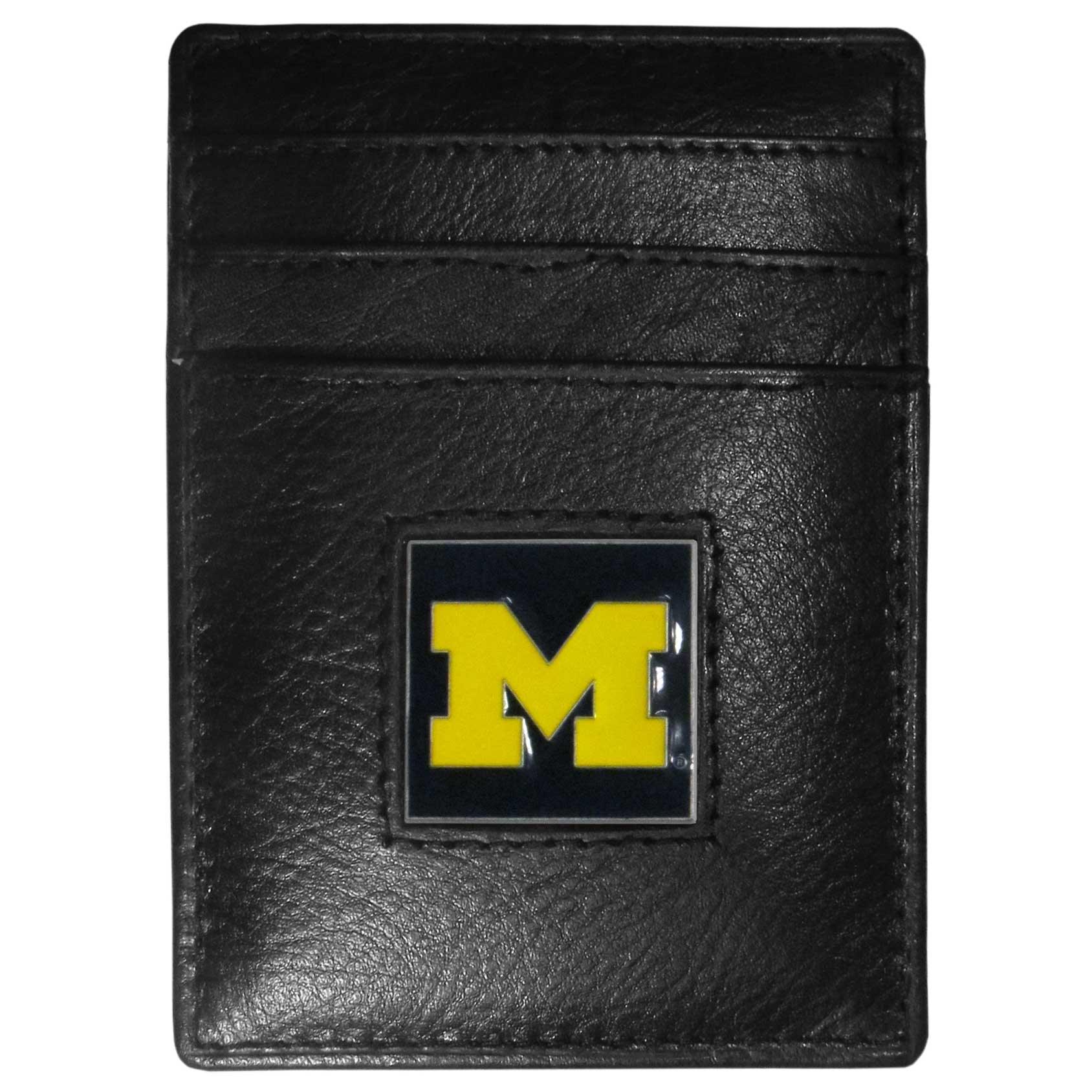 Michigan Wolverines Leather Money Clip/Cardholder - Flyclothing LLC