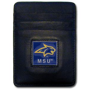 Montana St. Bobcats Leather Money Clip/Cardholder Packaged in Gift Box - Flyclothing LLC