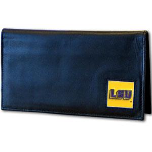 LSU Tigers Deluxe Leather Checkbook Cover - Flyclothing LLC