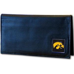 Iowa Hawkeyes Deluxe Leather Checkbook Cover - Siskiyou Buckle