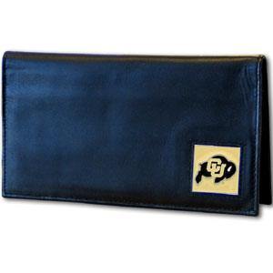 Colorado Buffaloes Deluxe Leather Checkbook Cover - Siskiyou Buckle
