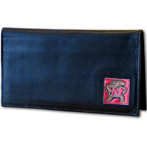 Maryland Terrapins Deluxe Leather Checkbook Cover - Siskiyou Buckle