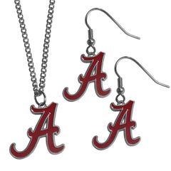 Alabama Crimson Tide Dangle Earrings and Chain Necklace Set - Flyclothing LLC