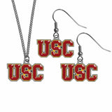 USC Trojans Dangle Earrings and Chain Necklace Set - Siskiyou Buckle - Flyclothing LLC