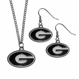 Georgia Bulldogs Dangle Earrings and Chain Necklace Set - Siskiyou Buckle
